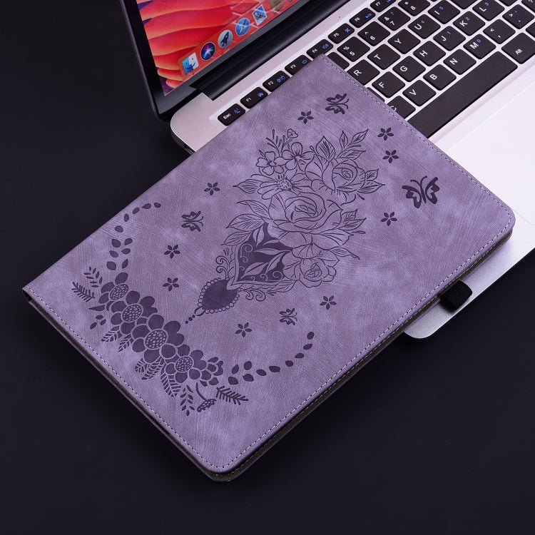 For Huawei MatePad SE 11 2024 Butterfly Rose Embossed Leather Tablet Case(Purple) - Huawei by PMC Jewellery | Online Shopping South Africa | PMC Jewellery | Buy Now Pay Later Mobicred