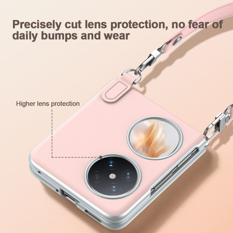 For Huawei P50 Pocket / Pocket S SULADA Skin Feel Liquid Leather Phone Case with Strap(Black) - free shipping - PMC TechLife - Order now!