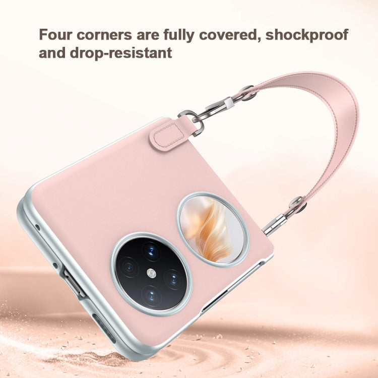 For Huawei P50 Pocket / Pocket S SULADA Skin Feel Liquid Leather Phone Case with Strap(Black) - free shipping - PMC TechLife - Order now!