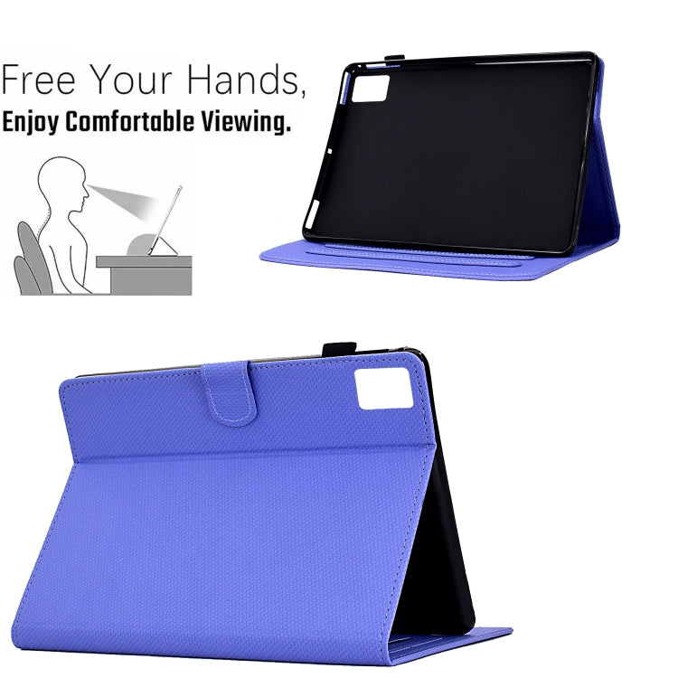 For Lenovo Tab M11 / Xiaoxin Pad 2024 Solid Color Fiber Texture Smart Tablet Leather Case(Purple) - Lenovo by PMC Jewellery | Online Shopping South Africa | PMC Jewellery | Buy Now Pay Later Mobicred