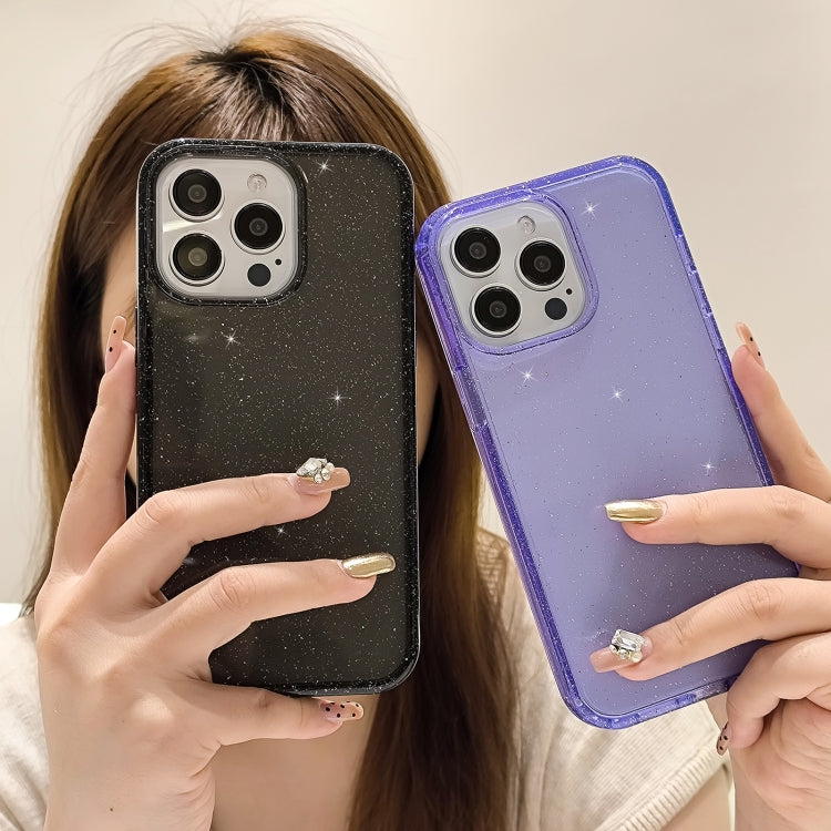 For iPhone 16 Pro Glitter Powder TPU Hybrid PC Phone Case(Transparent) - iPhone 16 Pro Cases by PMC TechLife | Online Shopping South Africa | PMC TechLife | Buy Now Pay Later Mobicred
