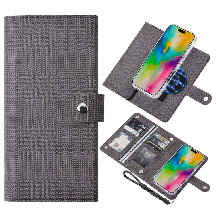 For iPhone 16 Plus ViLi GHA-C Series RFID MagSafe Magnetic Flip Leather Phone Case(Grey) - free shipping - PMC TechLife - Order now!