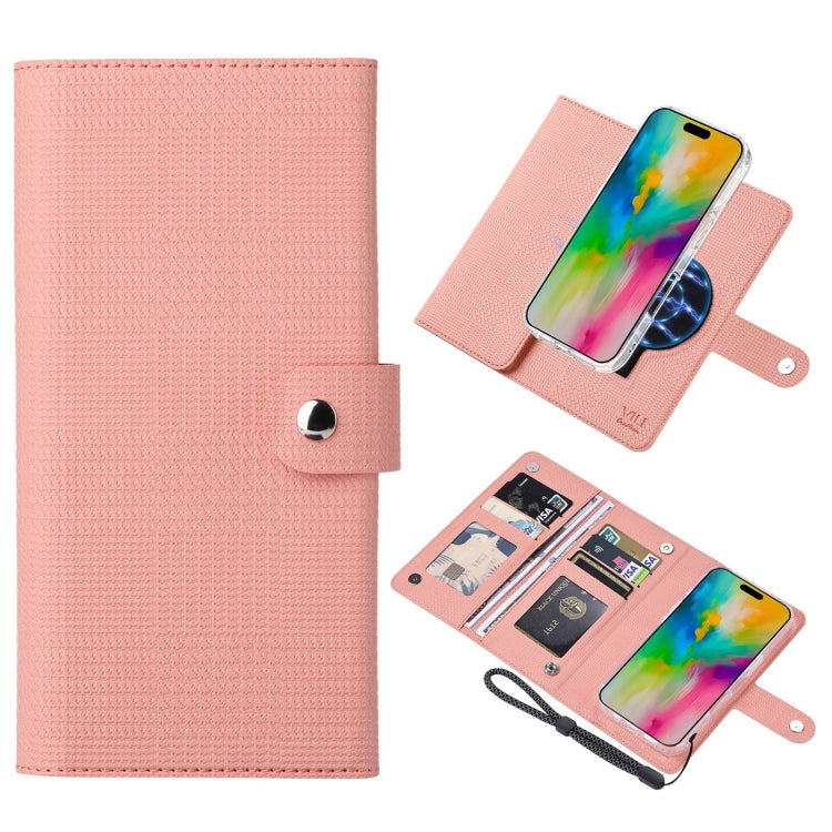 For iPhone 16 Plus ViLi GHA-C Series RFID MagSafe Magnetic Flip Leather Phone Case(Pink) - iPhone 16 Plus Cases by ViLi | Online Shopping South Africa | PMC TechLife | Buy Now Pay Later Mobicred
