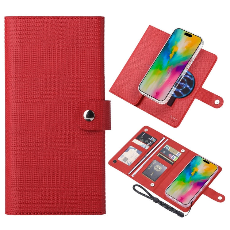 For iPhone 16 Plus ViLi GHA-C Series RFID MagSafe Magnetic Flip Leather Phone Case(Red) - iPhone 16 Plus Cases by ViLi | Online Shopping South Africa | PMC TechLife | Buy Now Pay Later Mobicred