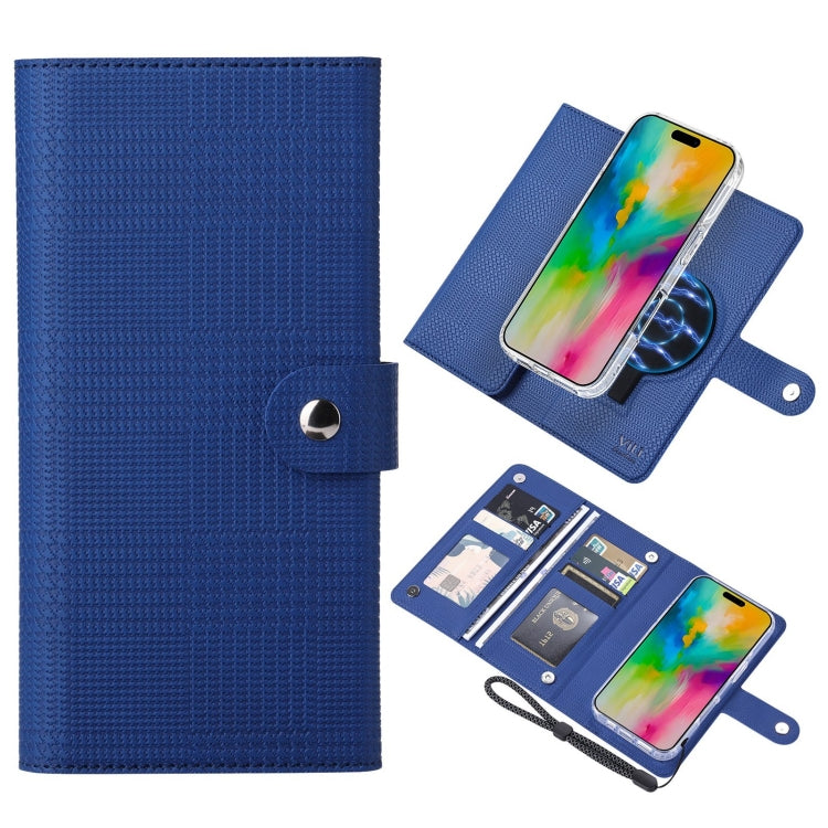 For iPhone 16 Plus ViLi GHA-C Series RFID MagSafe Magnetic Flip Leather Phone Case(Blue) - free shipping - PMC TechLife - Order now!