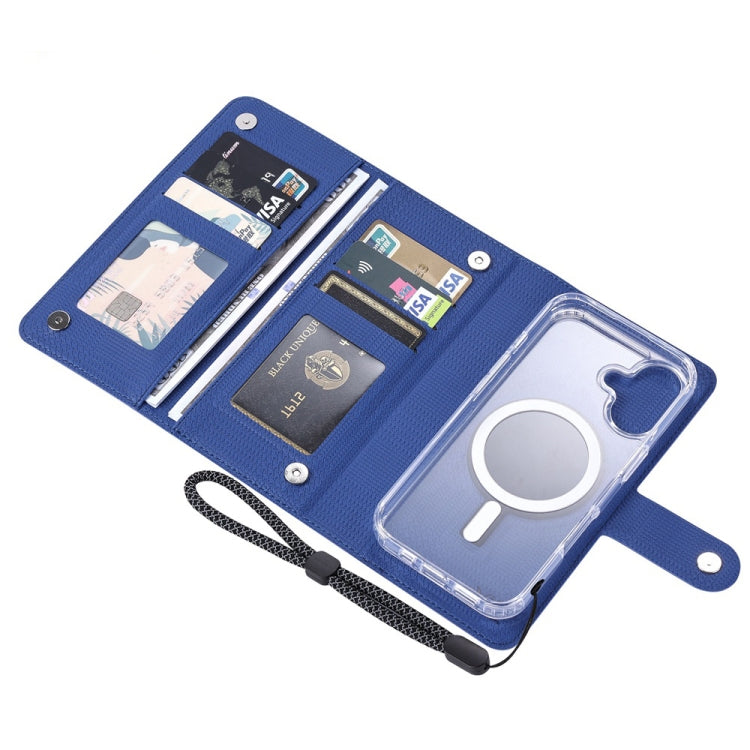 For iPhone 16 Plus ViLi GHA-C Series RFID MagSafe Magnetic Flip Leather Phone Case(Blue) - free shipping - PMC TechLife - Order now!