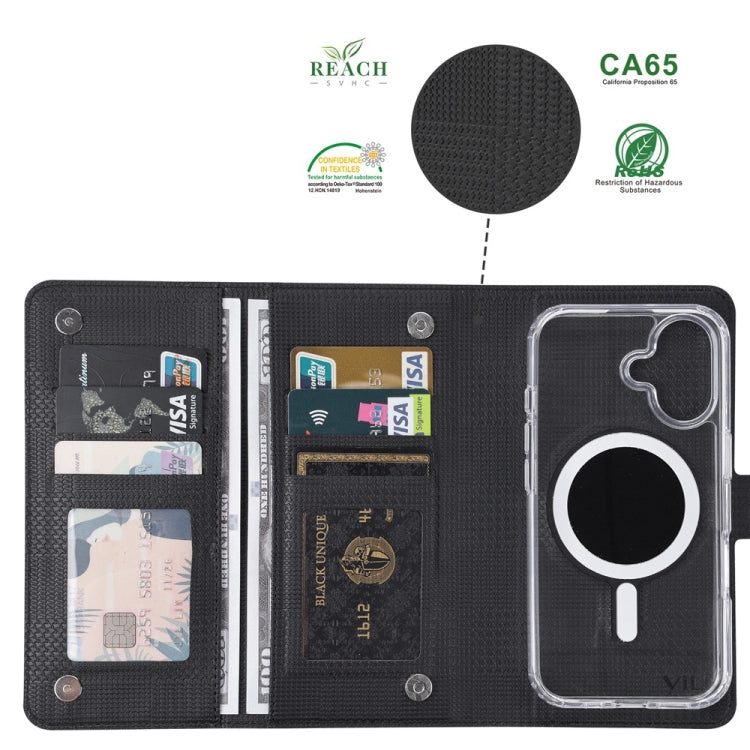 For iPhone 16 Pro ViLi GHA-C Series RFID MagSafe Magnetic Flip Leather Phone Case(Black) - free shipping - PMC TechLife - Order now!