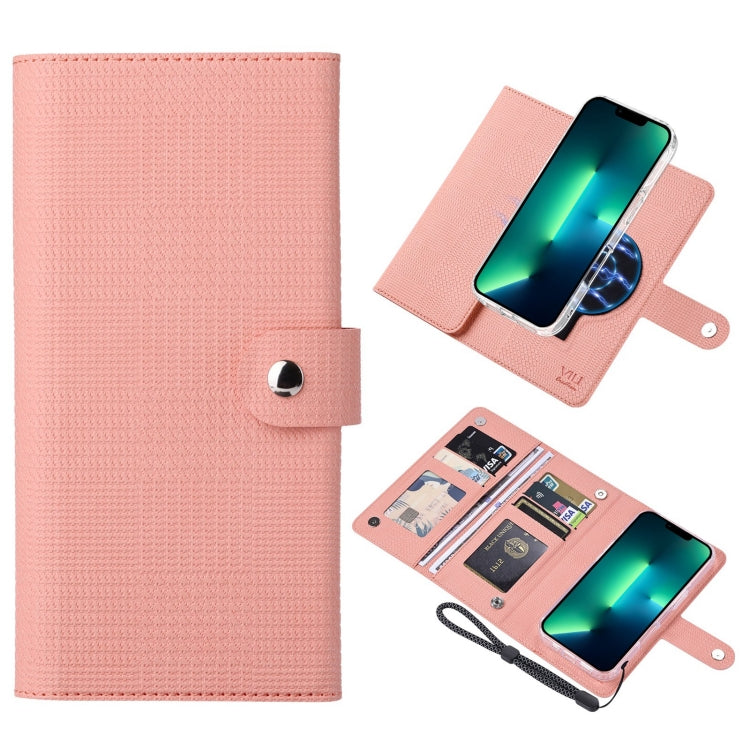 For iPhone 13 Pro Max ViLi GHA-C Series RFID MagSafe Magnetic Flip Leather Phone Case(Pink) - free shipping - PMC Jewellery - Order now!