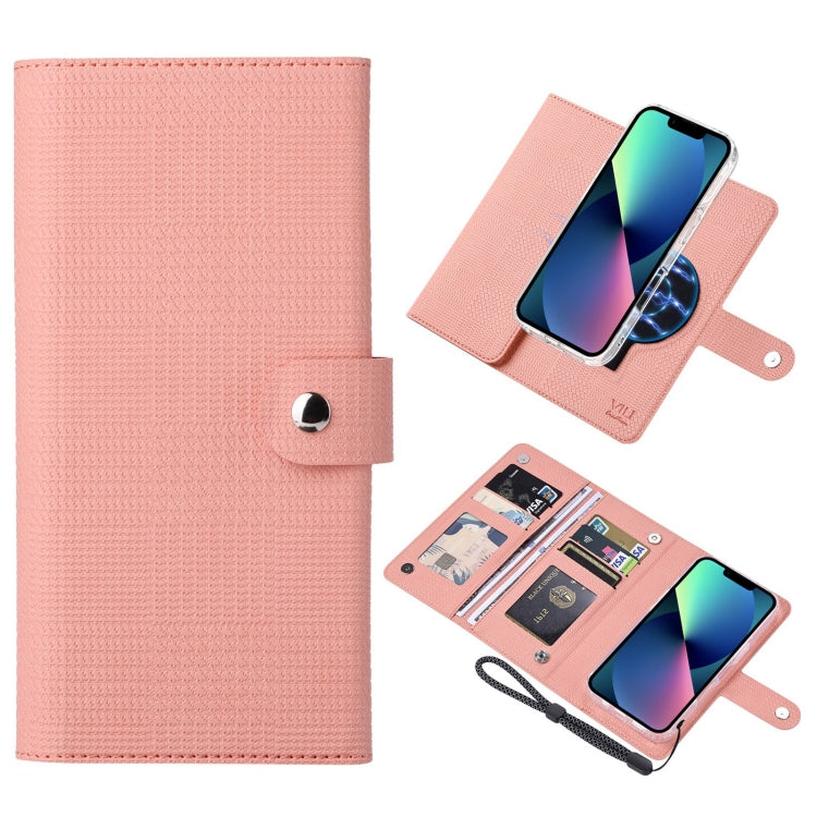 For iPhone 13 ViLi GHA-C Series RFID MagSafe Magnetic Flip Leather Phone Case(Pink) - free shipping - PMC Jewellery - Order now!