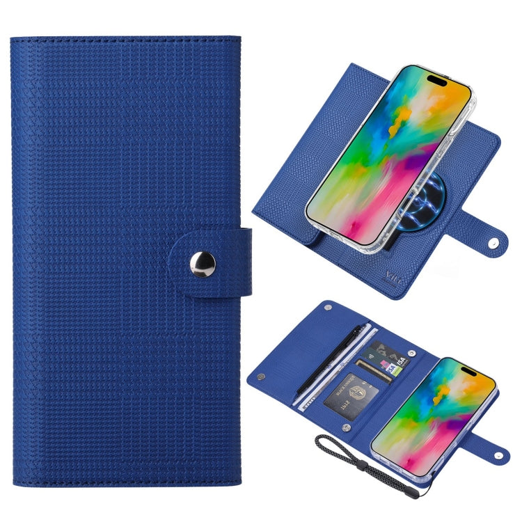 For iPhone 16 Plus ViLi GHB-C Series RFID MagSafe Magnetic Flip Leather Phone Case(Blue) - iPhone 16 Plus Cases by ViLi | Online Shopping South Africa | PMC TechLife | Buy Now Pay Later Mobicred