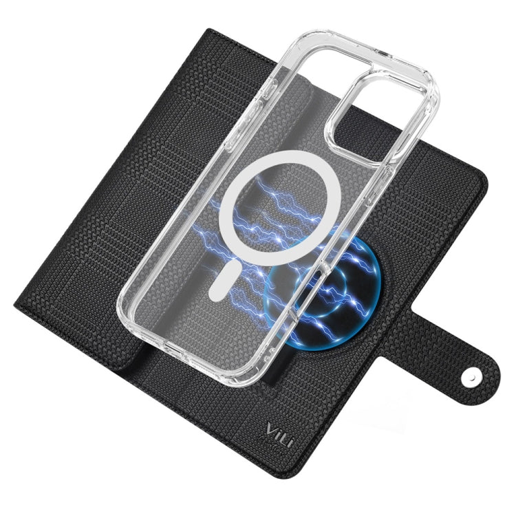 For iPhone 13 Pro Max ViLi GHB-C Series RFID MagSafe Magnetic Flip Leather Phone Case(Black) - free shipping - PMC Jewellery - Order now!