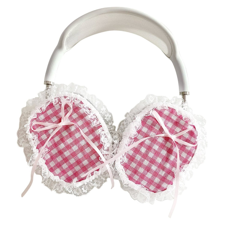 For Apple AirPods Max Headphones Lattice Lace Protective Case(Pink) - For AirPods Max by PMC Jewellery | Online Shopping South Africa | PMC Jewellery | Buy Now Pay Later Mobicred