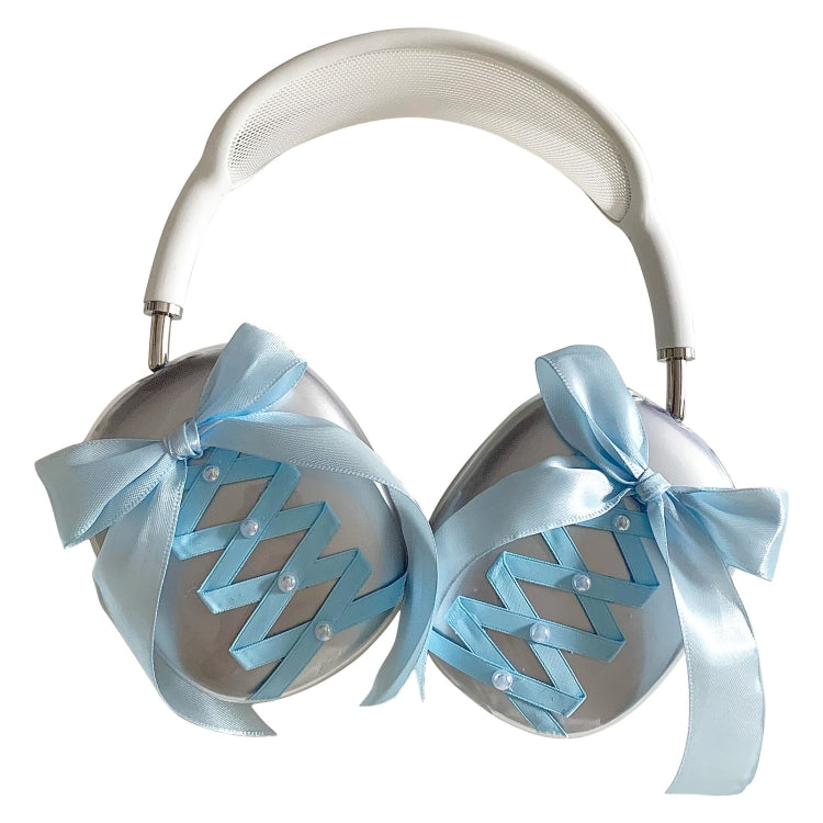 For Apple AirPods Max Headphones Ribbon Transparent Protective Case(Blue) - For AirPods Max by PMC Jewellery | Online Shopping South Africa | PMC Jewellery | Buy Now Pay Later Mobicred