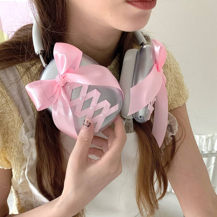 For Apple AirPods Max Headphones Ribbon Transparent Protective Case(Blue) - For AirPods Max by PMC Jewellery | Online Shopping South Africa | PMC Jewellery | Buy Now Pay Later Mobicred