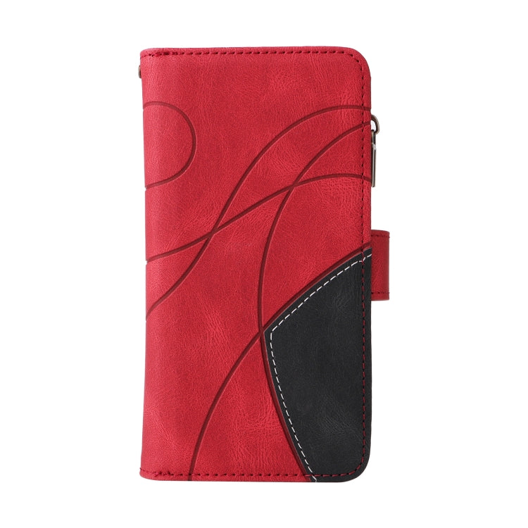For iPhone 16 Pro Dual-color 9 Card Slots Zipper Wallet Leather Phone Case(Red) - iPhone 16 Pro Cases by PMC TechLife | Online Shopping South Africa | PMC TechLife | Buy Now Pay Later Mobicred