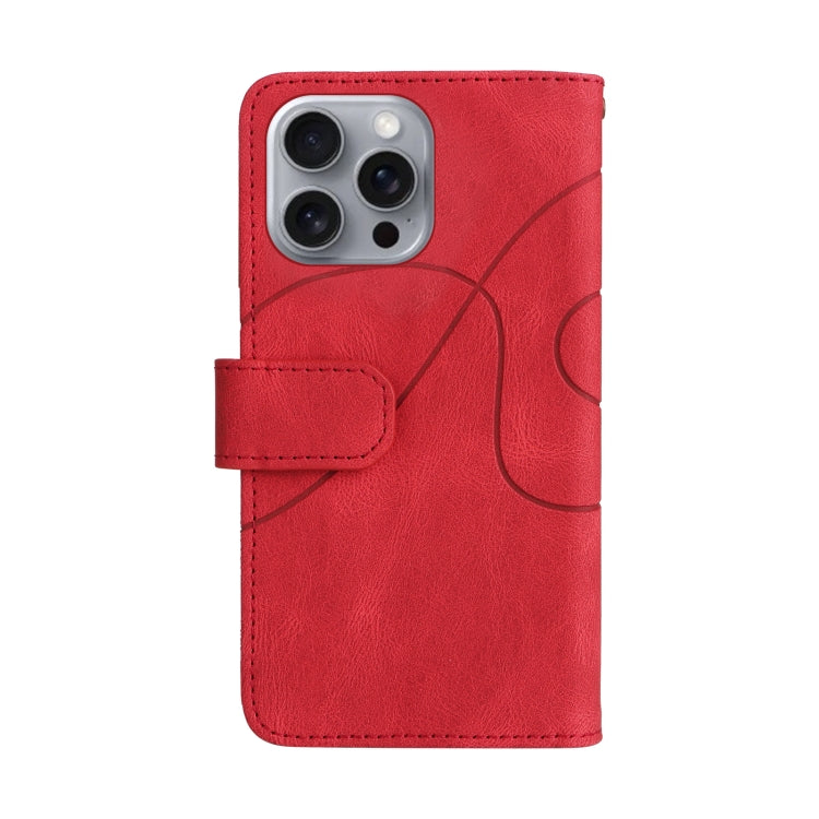 For iPhone 16 Pro Max Dual-color 9 Card Slots Zipper Wallet Leather Phone Case(Red) - iPhone 16 Pro Max Cases by PMC TechLife | Online Shopping South Africa | PMC TechLife | Buy Now Pay Later Mobicred