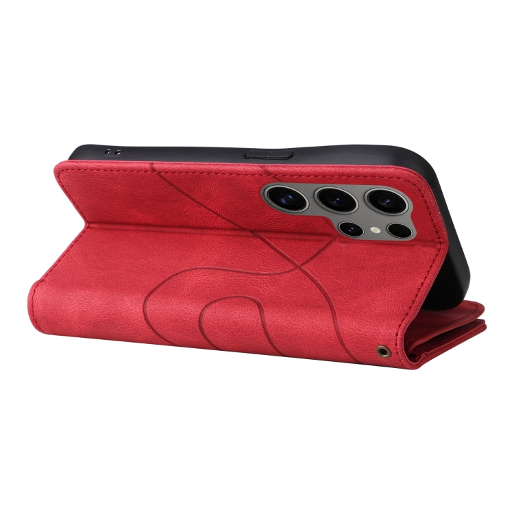For Samsung Galaxy S25 Ultra 5G Dual-color 9 Card Slots Zipper Wallet Leather Phone Case(Red) - Galaxy S25 Ultra 5G Cases by PMC Jewellery | Online Shopping South Africa | PMC Jewellery | Buy Now Pay Later Mobicred