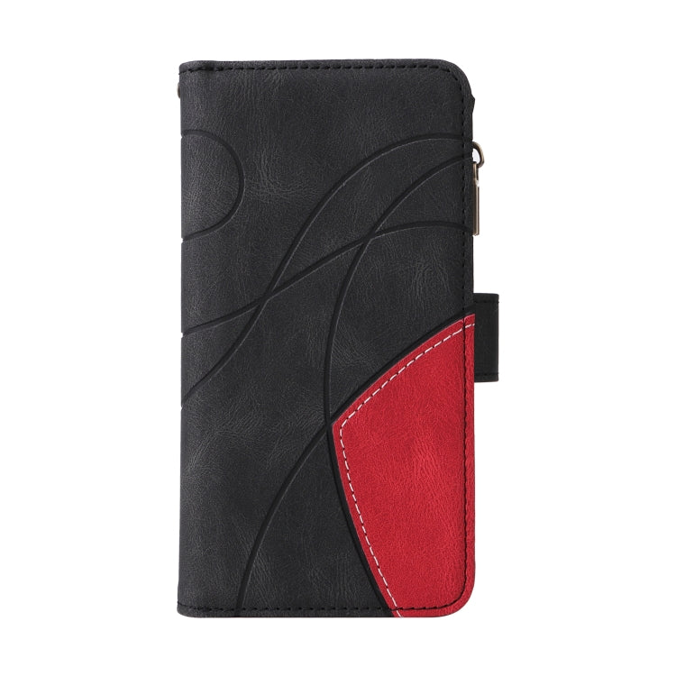 For Samsung Galaxy S25 / S24 5G Dual-color 9 Card Slots Zipper Wallet Leather Phone Case(Black) - Galaxy S25 5G Cases by PMC Jewellery | Online Shopping South Africa | PMC Jewellery | Buy Now Pay Later Mobicred