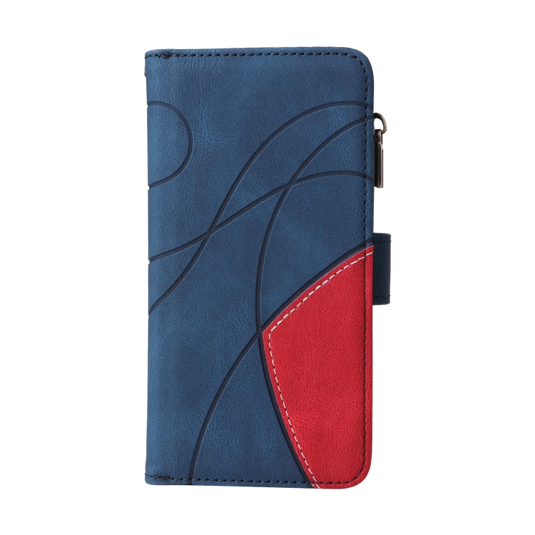For Samsung Galaxy S25 / S24 5G Dual-color 9 Card Slots Zipper Wallet Leather Phone Case(Blue) - Galaxy S25 5G Cases by PMC Jewellery | Online Shopping South Africa | PMC Jewellery | Buy Now Pay Later Mobicred