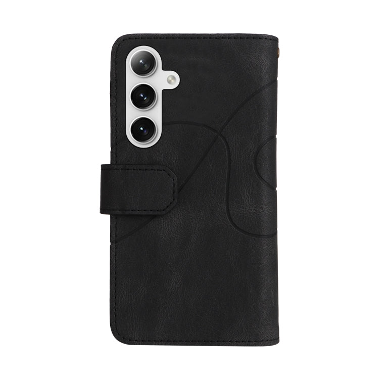 For Samsung Galaxy S25+ / S24+ 5G Dual-color 9 Card Slots Zipper Wallet Leather Phone Case(Black) - Galaxy S25+ 5G Cases by PMC Jewellery | Online Shopping South Africa | PMC Jewellery | Buy Now Pay Later Mobicred