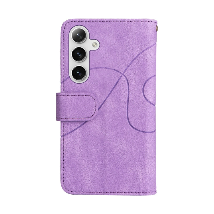 For Samsung Galaxy S25+ / S24+ 5G Dual-color 9 Card Slots Zipper Wallet Leather Phone Case(Purple) - Galaxy S25+ 5G Cases by PMC Jewellery | Online Shopping South Africa | PMC Jewellery | Buy Now Pay Later Mobicred