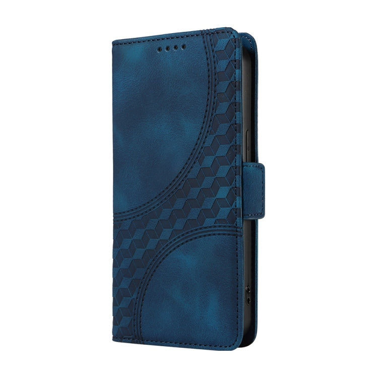 For Samsung Galaxy S25 5G Embossed Rhombus Starry Leather Phone Case(Blue) - Galaxy S25 5G Cases by PMC TechLife | Online Shopping South Africa | PMC TechLife | Buy Now Pay Later Mobicred