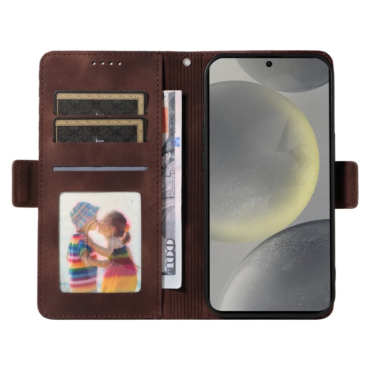 For Samsung Galaxy S25 5G Embossed Rhombus Starry Leather Phone Case(Brown) - Galaxy S25 5G Cases by PMC TechLife | Online Shopping South Africa | PMC TechLife | Buy Now Pay Later Mobicred