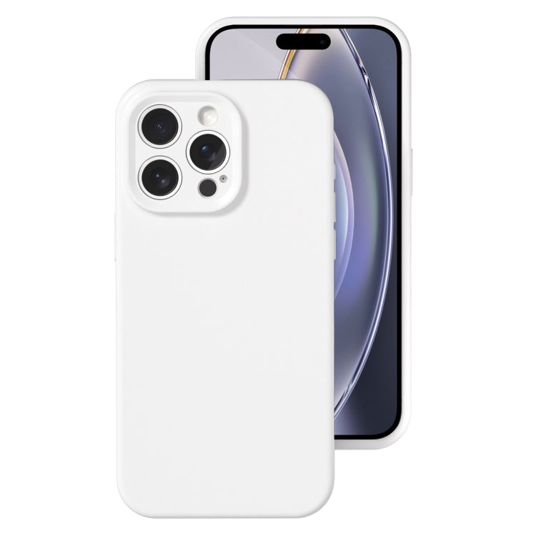 For iPhone 16 Pro Precise Hole Liquid Silicone Jelly Color Full Coverage Phone Case(White) - iPhone 16 Pro Cases by PMC TechLife | Online Shopping South Africa | PMC TechLife | Buy Now Pay Later Mobicred