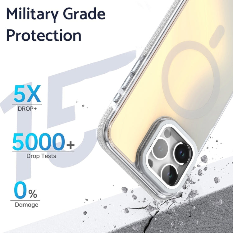 For iPhone 16 Pro MagSafe Gradient Color Lens Film Phone Case with Lens Fold Holder(Orange) - iPhone 16 Pro Cases by PMC TechLife | Online Shopping South Africa | PMC TechLife | Buy Now Pay Later Mobicred