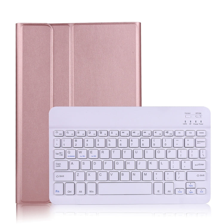 A870 For Samsung Galaxy Tab S7 T870/T875 11 inch Detachable Bluetooth Keyboard Ultrathin Horizontal Flip Leather Tablet Case with Holder & Elastic Band(Rose Gold) - Samsung Keyboard by PMC TechLife | Online Shopping South Africa | PMC TechLife