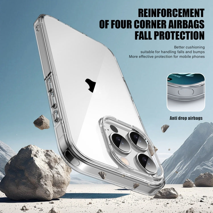 For iPhone 16 Pro PC Hybrid TPU Full Coverage Shockproof Phone Case(Transparent Blue) - free shipping - PMC TechLife - Order now!