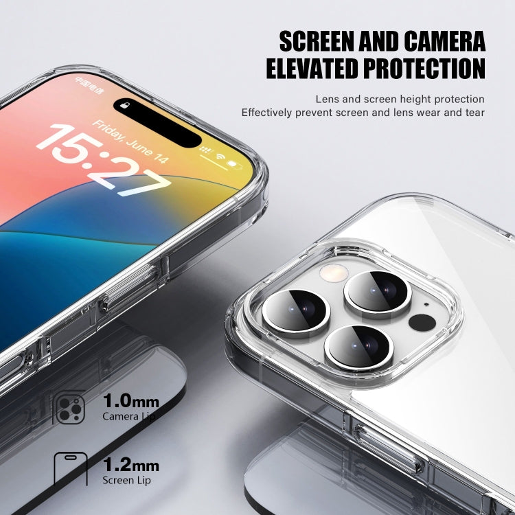 For iPhone 16 Pro PC Hybrid TPU Full Coverage Shockproof Phone Case(Transparent Blue) - free shipping - PMC TechLife - Order now!