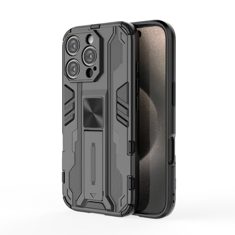 For iPhone 16 Pro Supersonic PC + TPU Holder Phone Case(Black) - iPhone 16 Pro Cases by PMC TechLife | Online Shopping South Africa | PMC TechLife | Buy Now Pay Later Mobicred