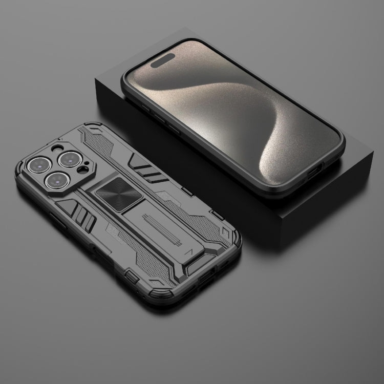 For iPhone 16 Pro Supersonic PC + TPU Holder Phone Case(Black) - iPhone 16 Pro Cases by PMC TechLife | Online Shopping South Africa | PMC TechLife | Buy Now Pay Later Mobicred