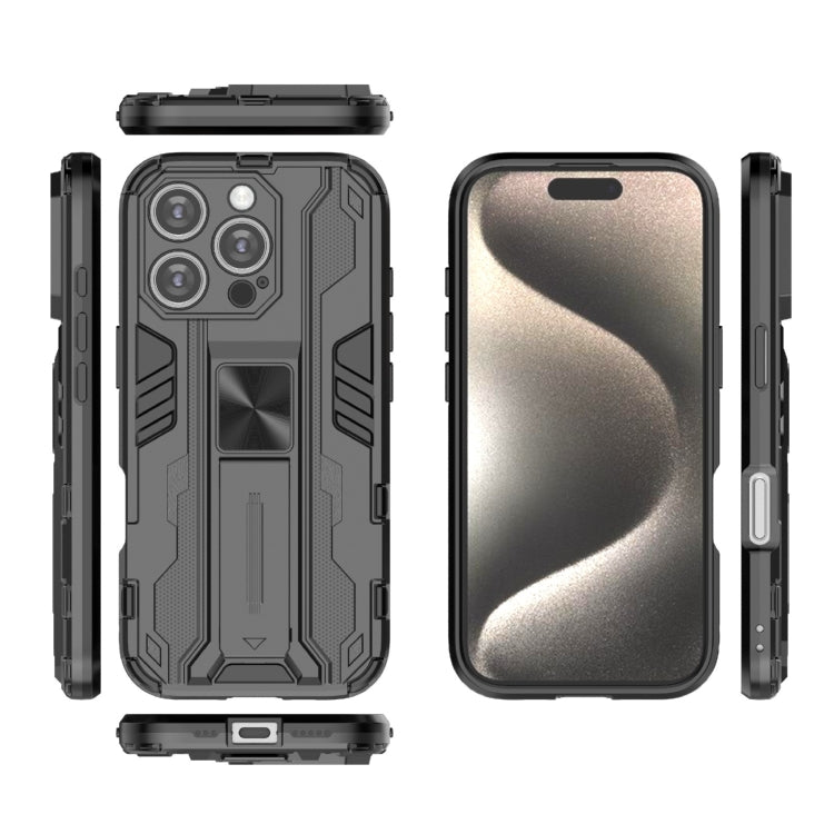 For iPhone 16 Pro Supersonic PC + TPU Holder Phone Case(Black) - iPhone 16 Pro Cases by PMC TechLife | Online Shopping South Africa | PMC TechLife | Buy Now Pay Later Mobicred