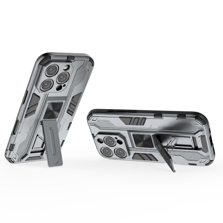 For iPhone 16 Pro Supersonic PC + TPU Holder Phone Case(Grey) - iPhone 16 Pro Cases by PMC TechLife | Online Shopping South Africa | PMC TechLife | Buy Now Pay Later Mobicred