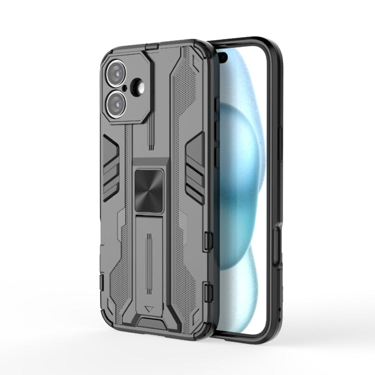 For iPhone 16 Plus Supersonic PC + TPU Holder Phone Case(Black) - iPhone 16 Plus Cases by PMC TechLife | Online Shopping South Africa | PMC TechLife | Buy Now Pay Later Mobicred