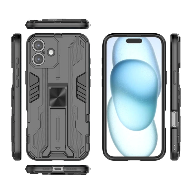For iPhone 16 Plus Supersonic PC + TPU Holder Phone Case(Black) - iPhone 16 Plus Cases by PMC TechLife | Online Shopping South Africa | PMC TechLife | Buy Now Pay Later Mobicred