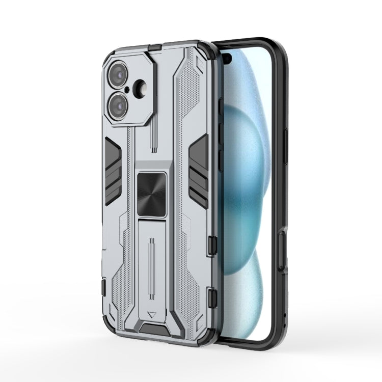 For iPhone 16 Plus Supersonic PC + TPU Holder Phone Case(White) - iPhone 16 Plus Cases by PMC TechLife | Online Shopping South Africa | PMC TechLife | Buy Now Pay Later Mobicred