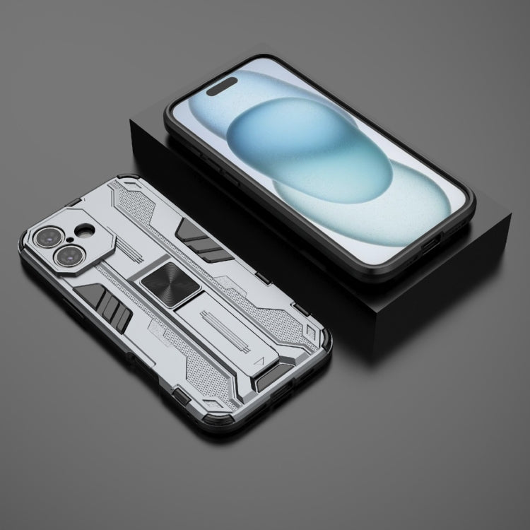 For iPhone 16 Plus Supersonic PC + TPU Holder Phone Case(White) - iPhone 16 Plus Cases by PMC TechLife | Online Shopping South Africa | PMC TechLife | Buy Now Pay Later Mobicred