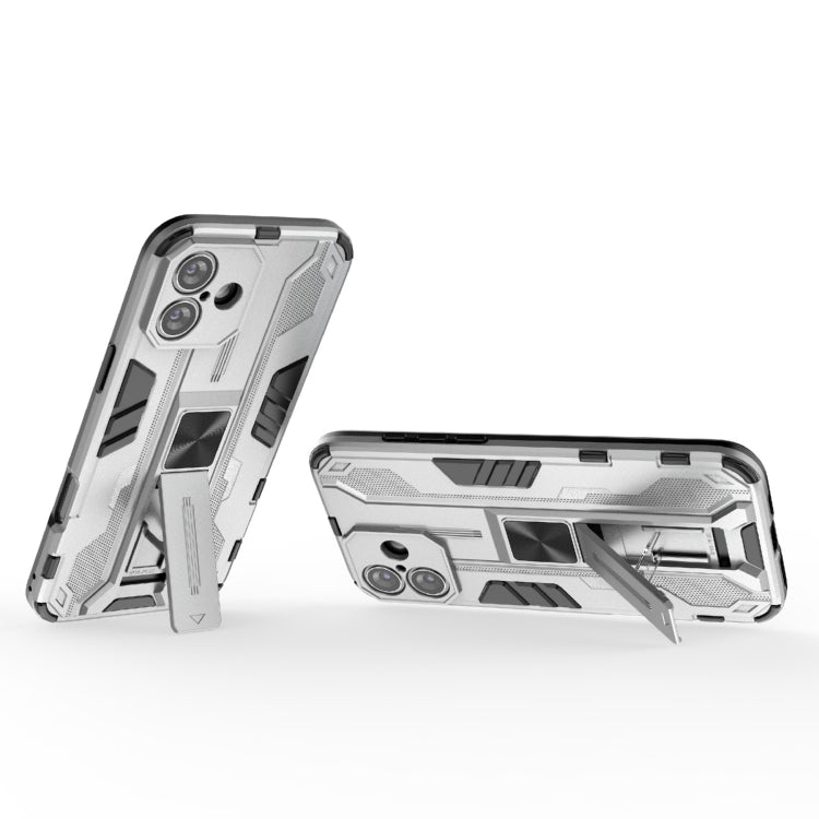 For iPhone 16 Plus Supersonic PC + TPU Holder Phone Case(White) - iPhone 16 Plus Cases by PMC TechLife | Online Shopping South Africa | PMC TechLife | Buy Now Pay Later Mobicred