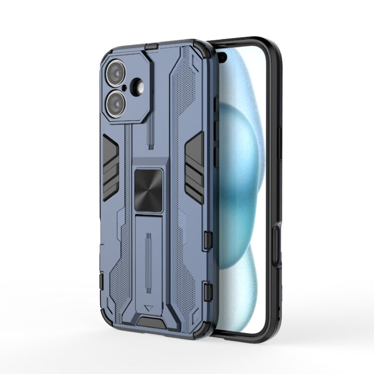 For iPhone 16 Plus Supersonic PC + TPU Holder Phone Case(Blue) - iPhone 16 Plus Cases by PMC TechLife | Online Shopping South Africa | PMC TechLife | Buy Now Pay Later Mobicred