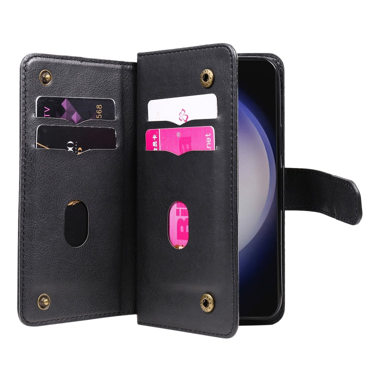 For Samsung Galaxy S25 / S24 5G Multi-Function Wallet 10 Card Slots Leather Phone Case(Black) - free shipping - PMC Jewellery - Order now!