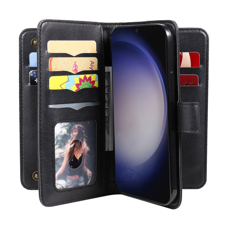 For Samsung Galaxy S25 / S24 5G Multi-Function Wallet 10 Card Slots Leather Phone Case(Black) - free shipping - PMC Jewellery - Order now!