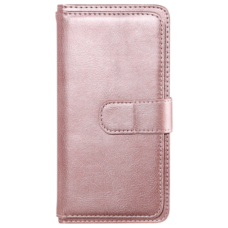 For Samsung Galaxy S25+ / S24+ 5G Multi-Function Wallet 10 Card Slots Leather Phone Case(Rose Gold) - Galaxy S25+ 5G Cases by PMC Jewellery | Online Shopping South Africa | PMC Jewellery | Buy Now Pay Later Mobicred