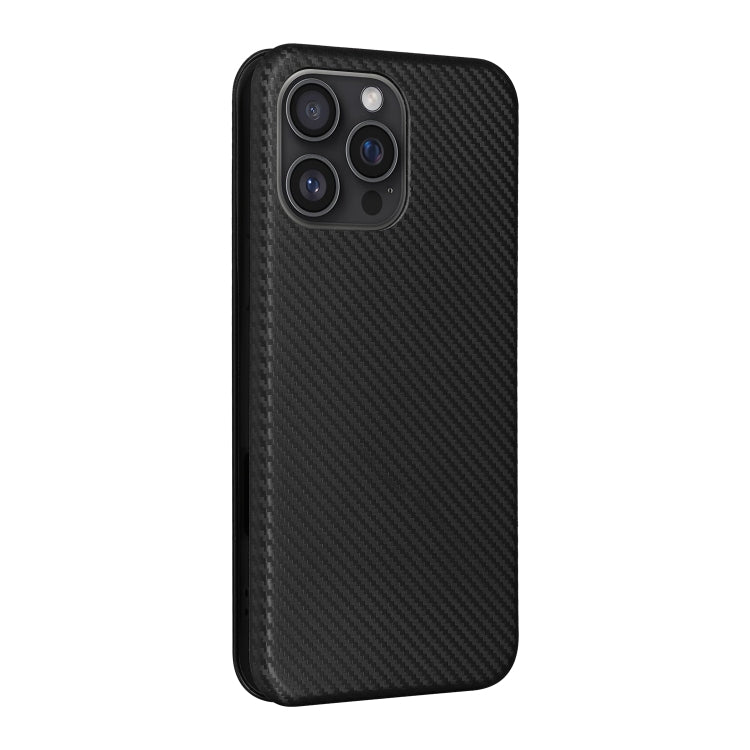 For iPhone 16 Pro Max Carbon Fiber Texture Flip Leather Phone Case(Black) - iPhone 16 Pro Max Cases by PMC TechLife | Online Shopping South Africa | PMC TechLife | Buy Now Pay Later Mobicred