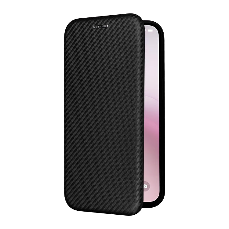 For iPhone 16e Carbon Fiber Texture Flip Leather Phone Case(Black) - iPhone 16e Cases by PMC TechLife | Online Shopping South Africa | PMC TechLife | Buy Now Pay Later Mobicred