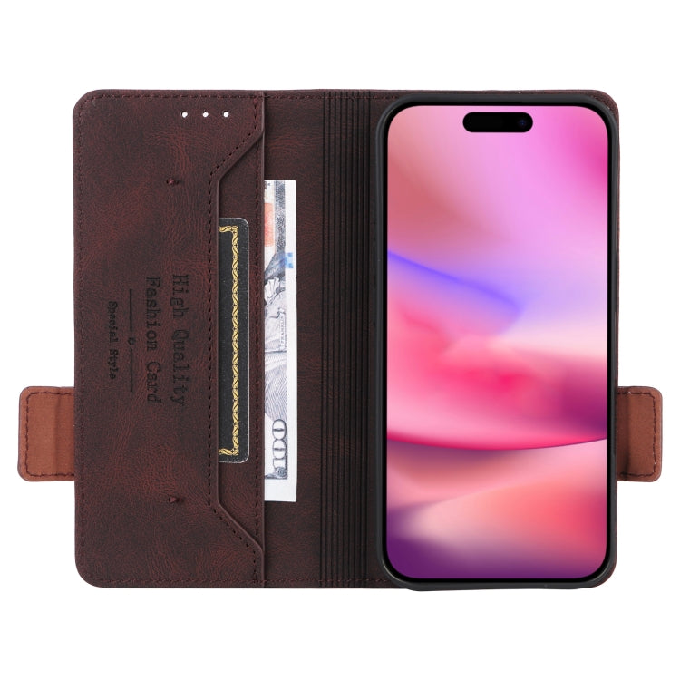 For iPhone 16 Magnetic Clasp Leather Phone Case(Brown) - iPhone 16 Cases by PMC TechLife | Online Shopping South Africa | PMC TechLife | Buy Now Pay Later Mobicred