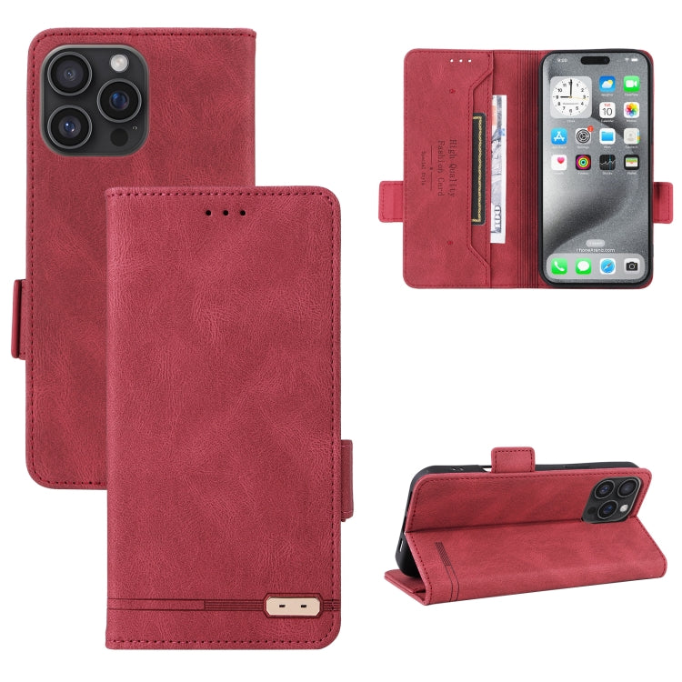 For iPhone 16 Pro Magnetic Clasp Leather Phone Case(Red) - iPhone 16 Pro Cases by PMC TechLife | Online Shopping South Africa | PMC TechLife | Buy Now Pay Later Mobicred