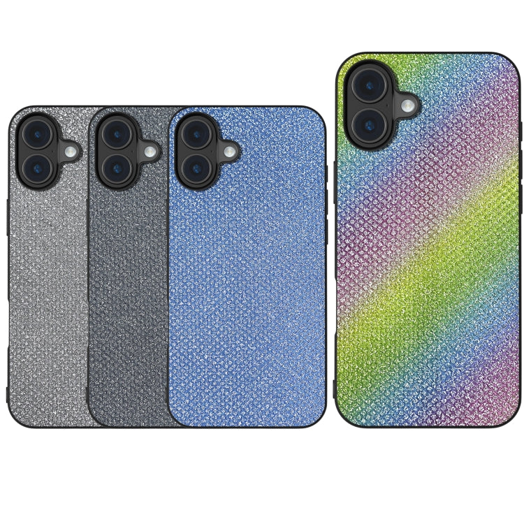 For iPhone 16 Diamond Black Frame Phone Case(Rainbow Diamond) - iPhone 16 Cases by PMC TechLife | Online Shopping South Africa | PMC TechLife | Buy Now Pay Later Mobicred